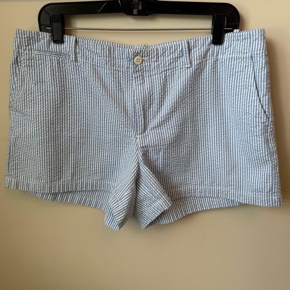 Ralph Lauren Blue White Striped Seersucker Shorts Nautical Coastal Resortwear 12